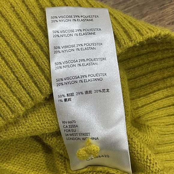 ANTHROPOLOGIE Sweater Sz Small $119‎ Soft Shelby Off Shoulder Mustard Yellow Top - Picture 6 of 12